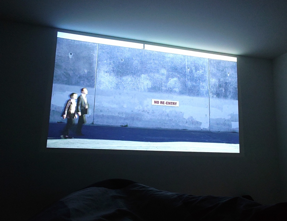 A photograph of the projector image