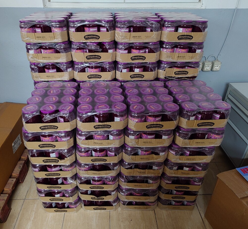 A palette of red cabbage