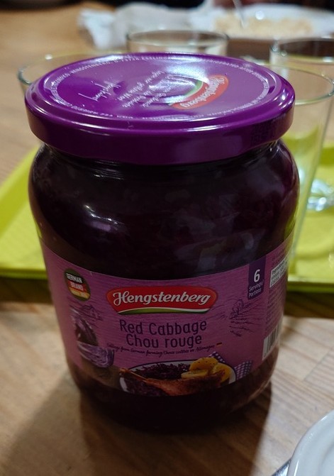 A glass of red cabbage