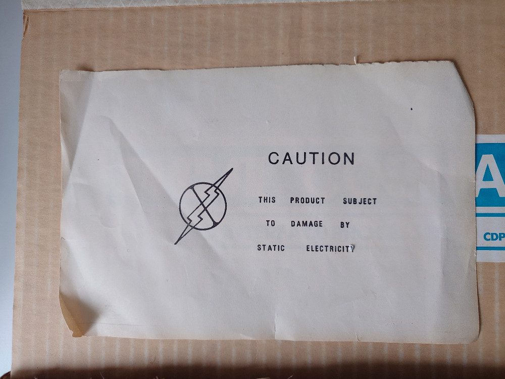 Photo of the static electricity warning